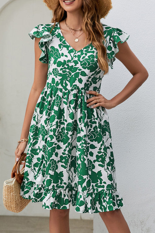 Green Floral Dress (Preorder)