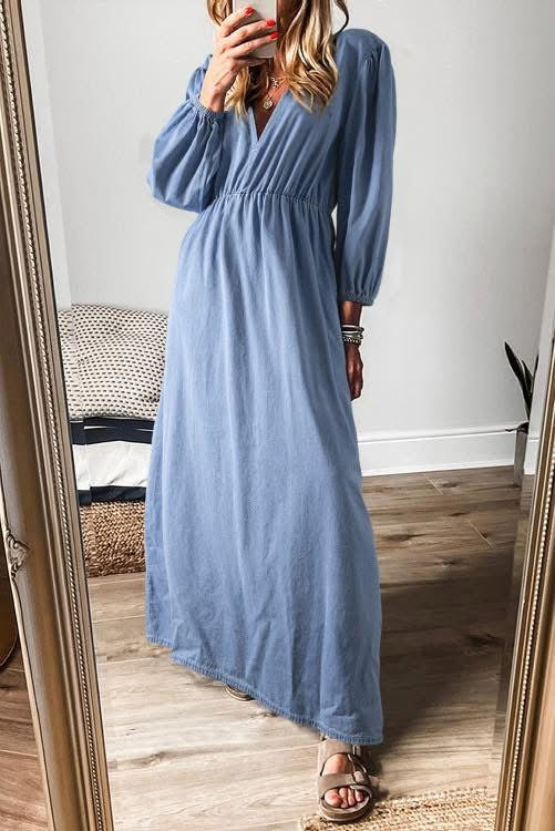 Denim Maxi Dress (Preorder)