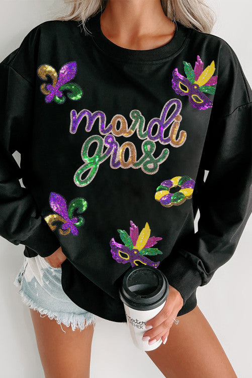 Sequin Mardi Gras Sweatshirt (Preorder)