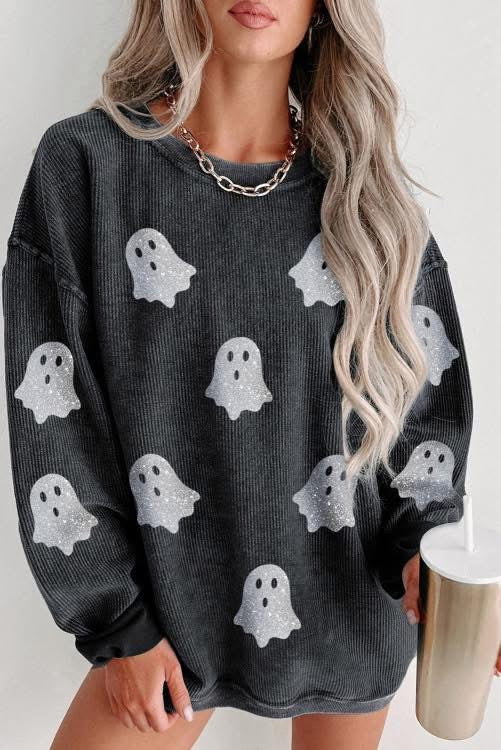 Sequin Ghost Sweatshirt (Preorder)