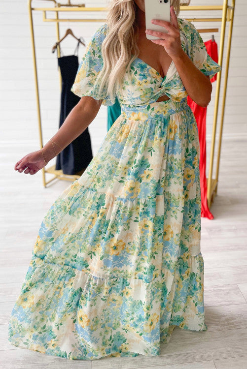 Floral Printed Maxi Dress (Preorder)