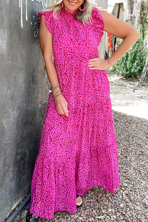 Pink Printed Maxi Dress (Preorder)