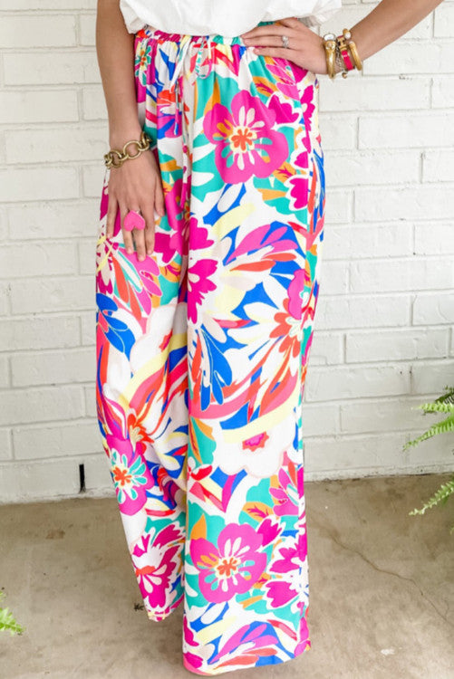 Floral Wide Leg Pants (Preorder)