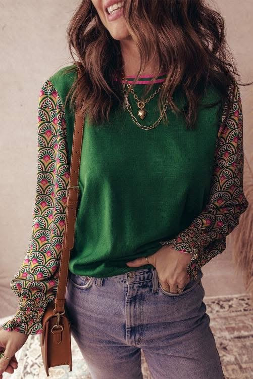 Printed Sleeve Sweater (Preorder)