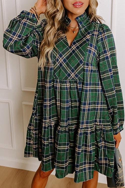 Green Plaid Dress (Preorder)