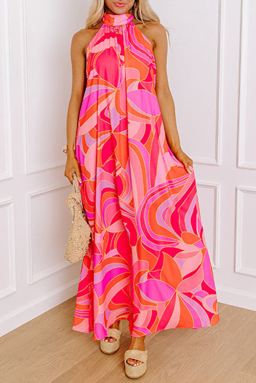 Abstract Printed Maxi Dress (Preorder)