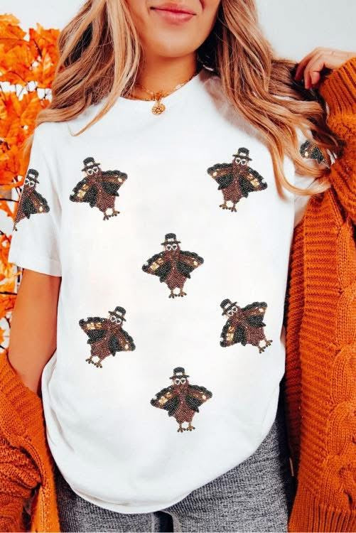 Sequin Turkey Tee (Preorder)