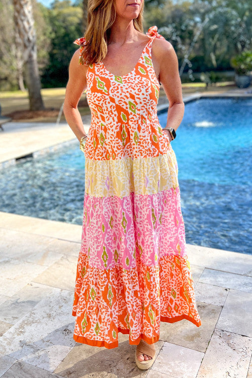 Color Blocked Maxi Dress (Preorder)