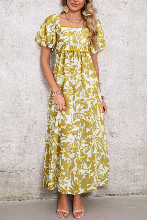 Green Floral Maxi Dress (Preorder)