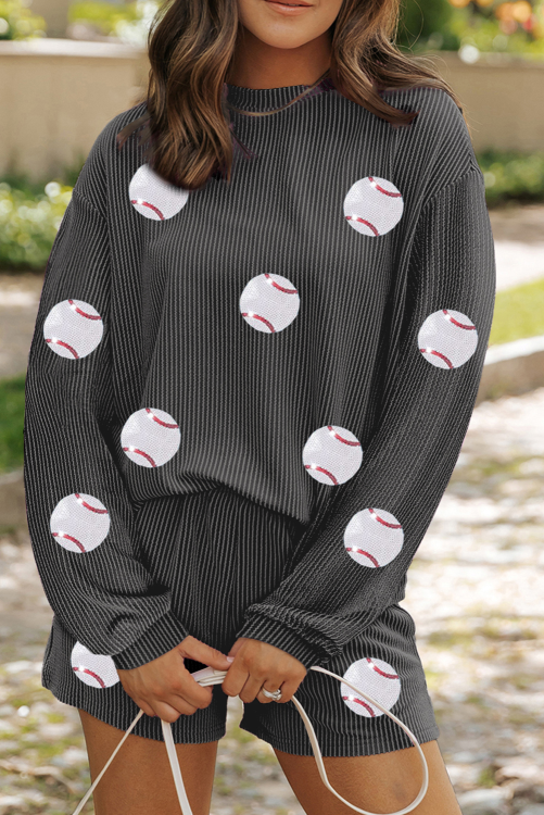 Sequin Baseball Two Piece Shorts Set (Preorder)