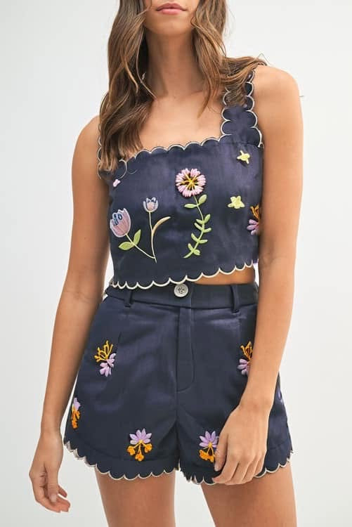 Floral Two Piece Shorts Set (Preorder)