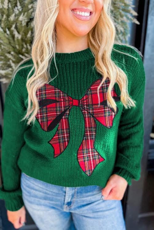 Green Bow Front Sweater (Preorder)