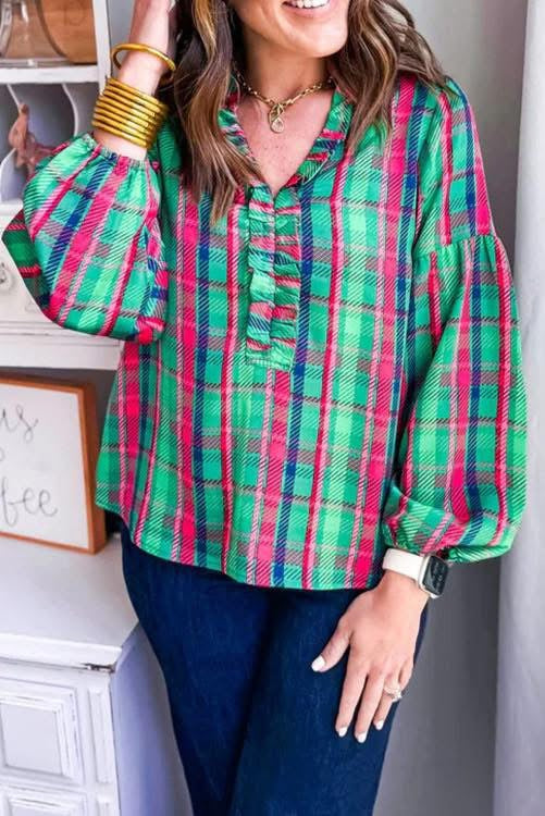 Plaid Blouse  (Preorder)