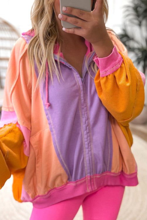 Color Blocked Oversized Hoodie (Preorder)