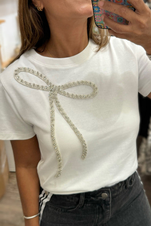 Embellished Bow Tee (Preorder)