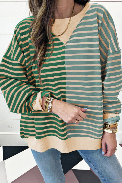Striped Two Tone Sweatshirt (Preorder)