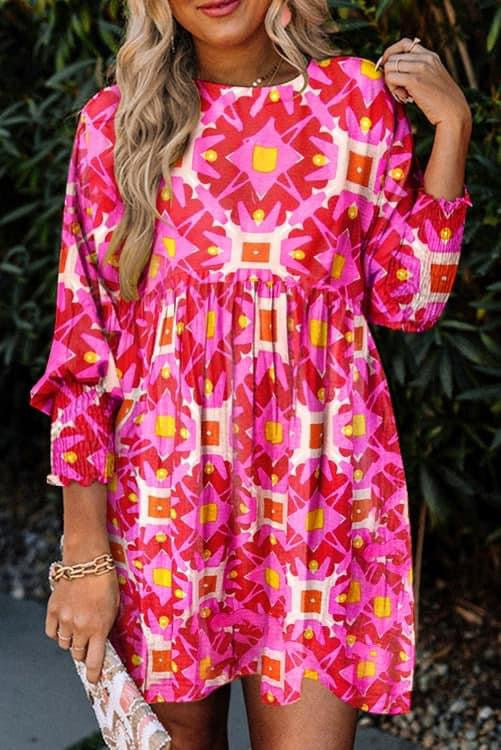 Red Printed Dress (Preorder)