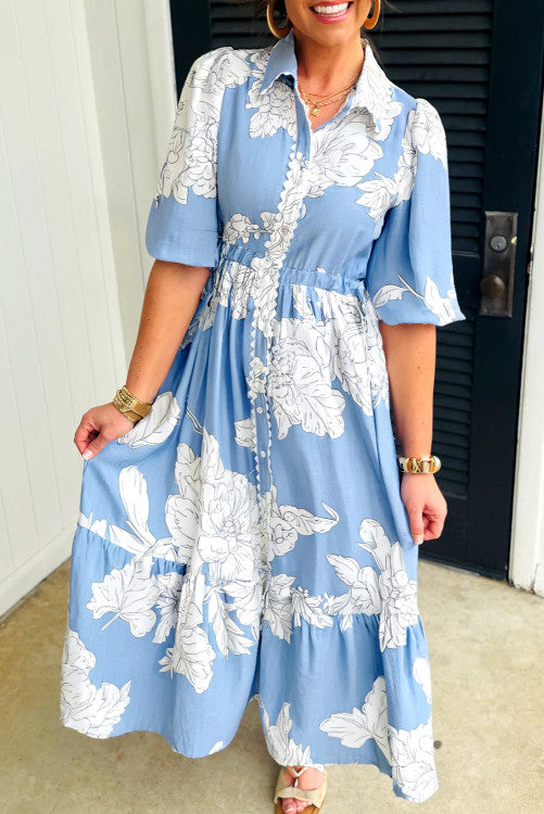 Blue Floral Maxi (Preorder)