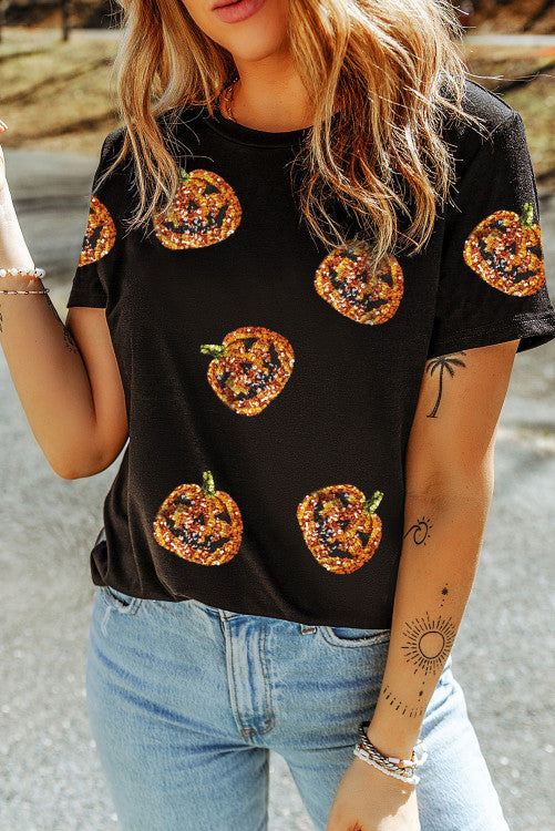 Sequin Pumpkin Tee (Preorder)