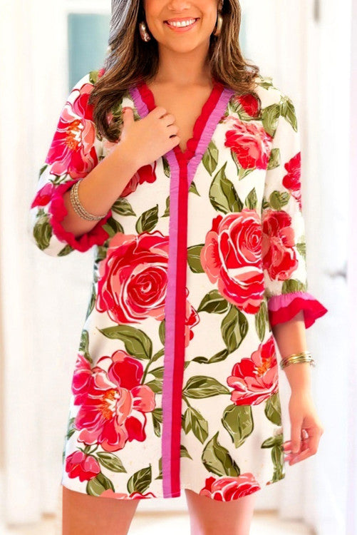 Red Floral Dress (Preorder)