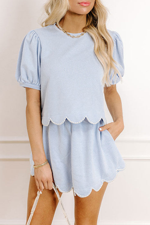 Blue Pearl Detail Two Piece Set (Preorder)