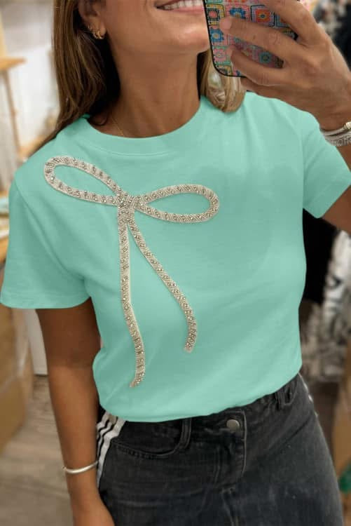 Embellished Bow Tee (Preorder)