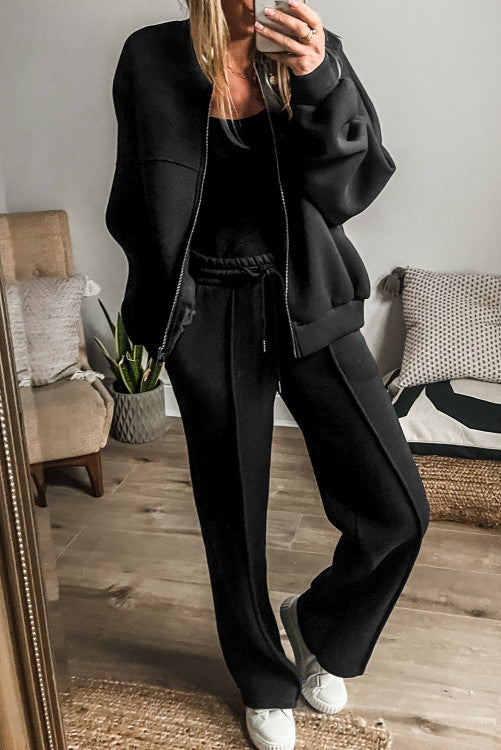 Black Lounge Two Piece Set (Preorder)