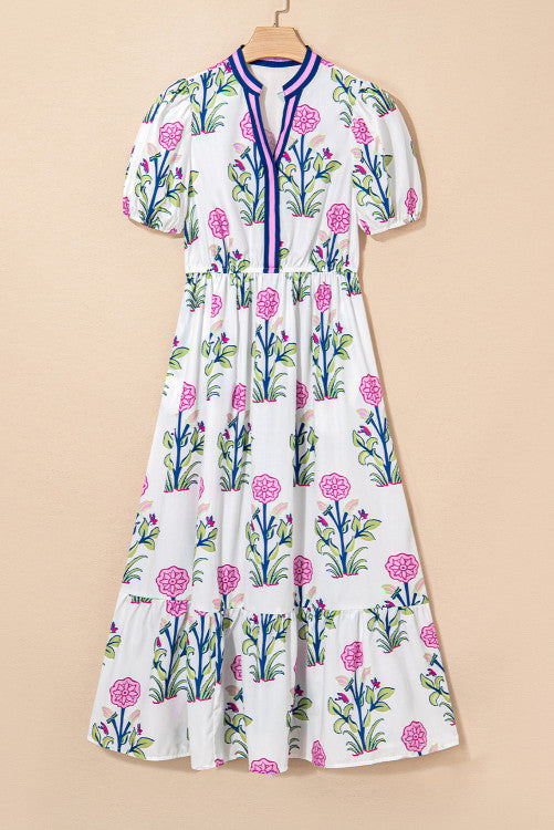 Floral Puff Sleeve Maxi Dress (Preorder)