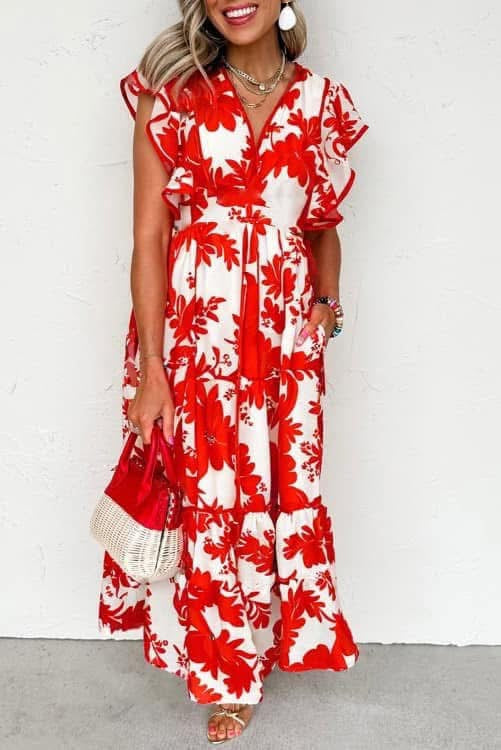 Red Floral Maxi (Preorder)