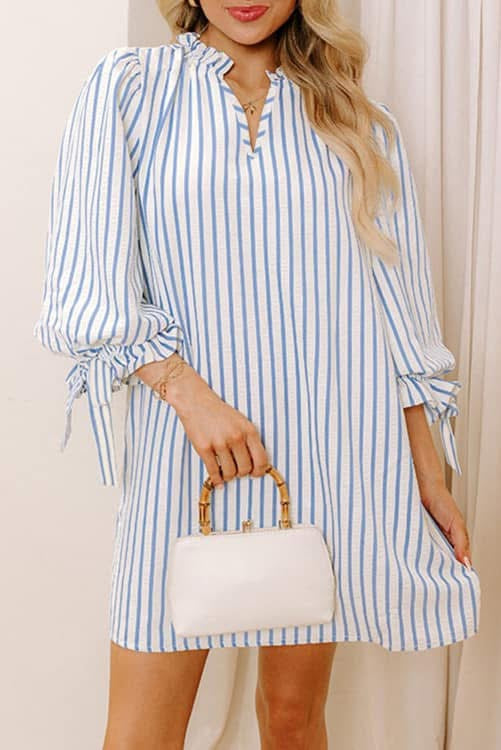 Striped Tie Sleeve Dress (Preorder)
