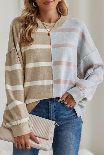 Oversized Contrast Printed Dropped Shoulder Top (Preorder)