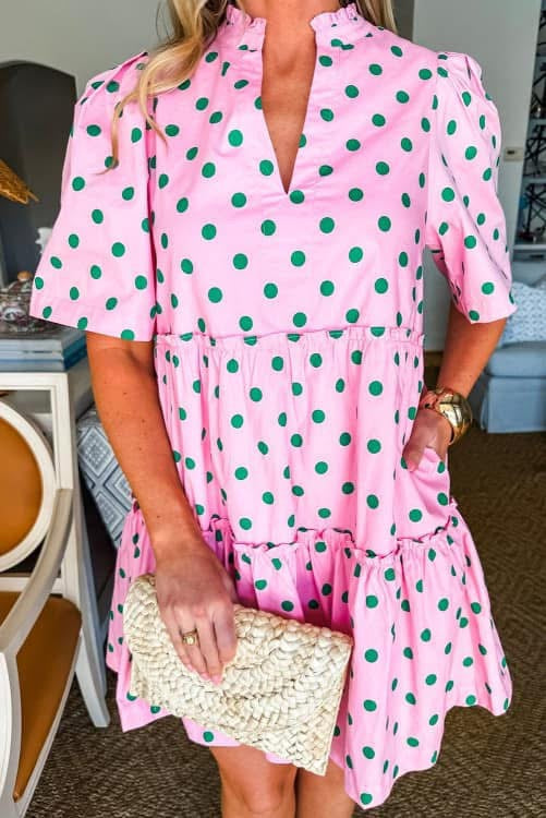 Pink Polka Dot Dress (Preorder)