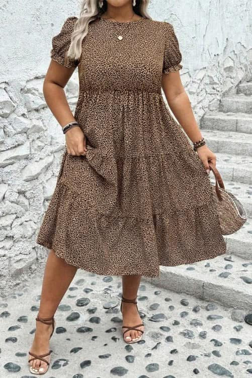 Plus Leopard Dress (Preorder)