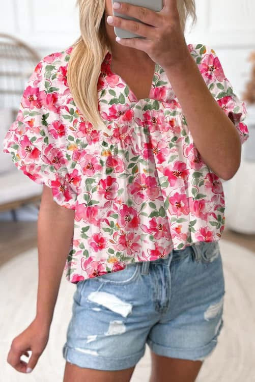 Pink Floral Top (Preorder)