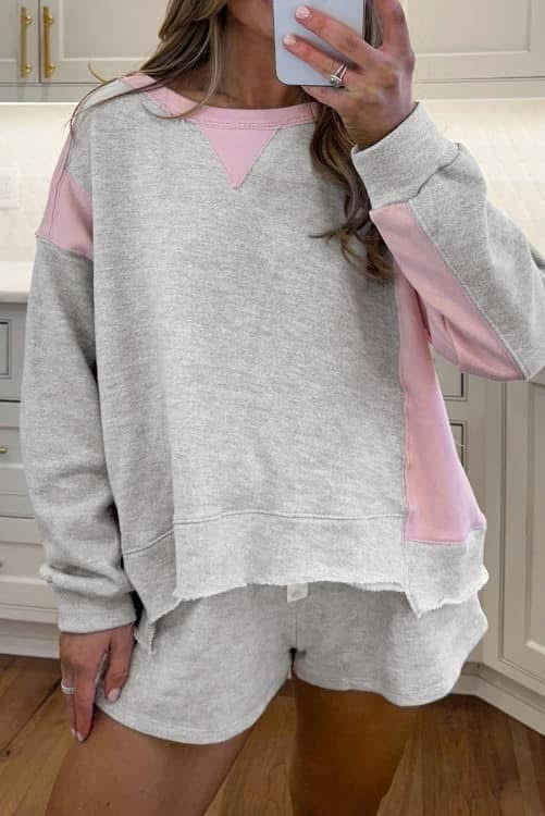 Gray and Pink Two Piece Set (Preorder)
