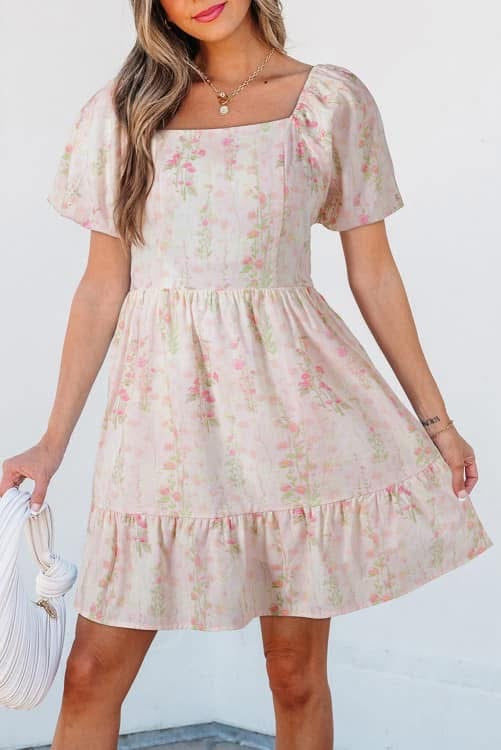 Light Pink Floral Dress (Preorder)