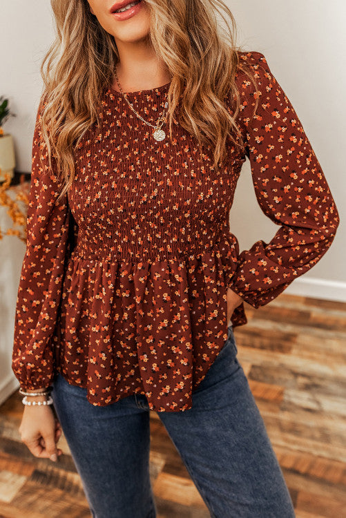 Smocked Printed Top (Preorder)