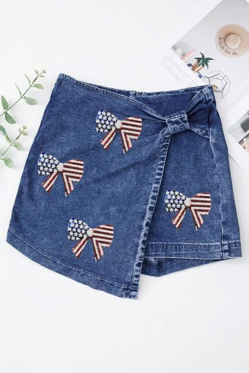 Sequin Flag Skort (Preorder)
