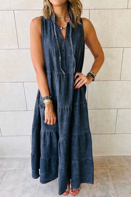 Denim Maxi Dress (Preorder)