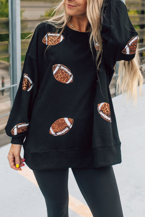 Sequin Football Sweatshirt (Preorder)
