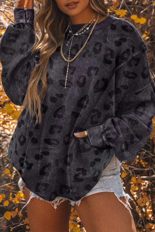 Leopard Gray Sweatshirt (Preorder)