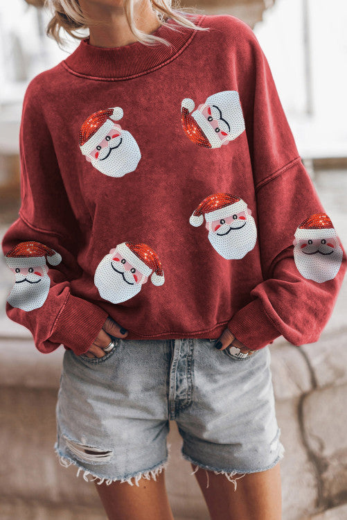 Sequin Santa Sweatshirt (Preorder)