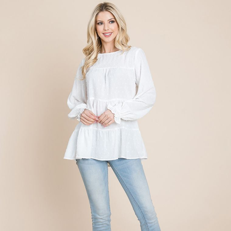 Swiss Dot Tiered Top