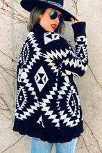 Load image into Gallery viewer, Black Aztec Knitted Cardigan
