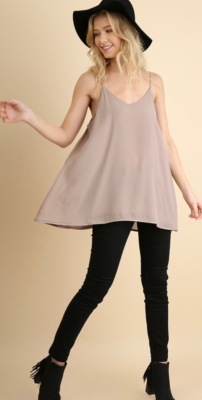 V-Neck Chiffon Tunic Tank