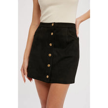 Load image into Gallery viewer, Faux Suede Button Down Mini Skirt
