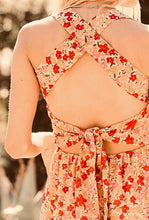Load image into Gallery viewer, Floral Smocked Tie-Back Midi Dress
