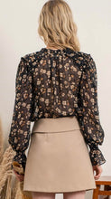 Load image into Gallery viewer, Tie Neck Floral Blouse
