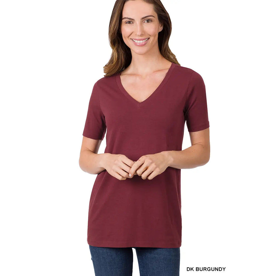 V-Neck Short Sleeve Basic Tee