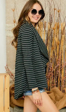 Load image into Gallery viewer, Stripe Asymmetrical Zip Up Jacket
